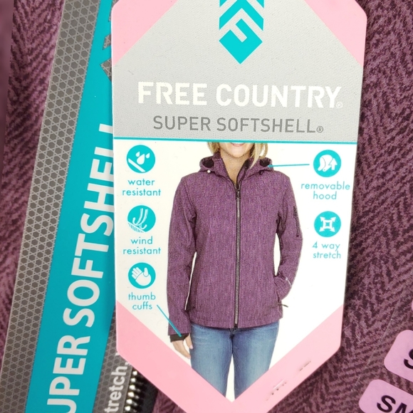 NWT Free Country $100 Women's Super Softshell Jacket WITH THUMBHOLES - Picture 11 of 13